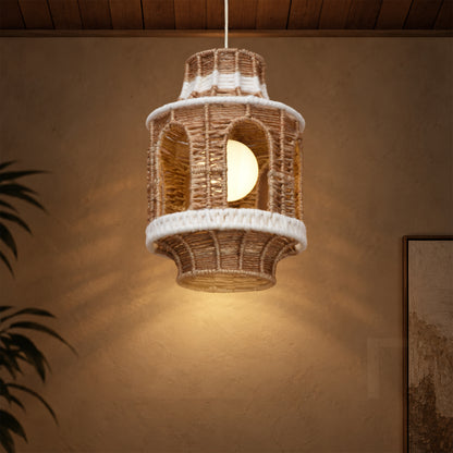 BELORA LAMP - NATURAL/IVORY - HAND MADE - JUTE/WOOL