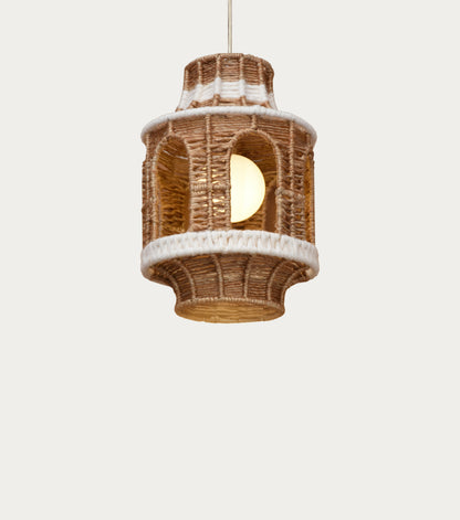 BELORA LAMP - NATURAL/IVORY - HAND MADE - JUTE/WOOL