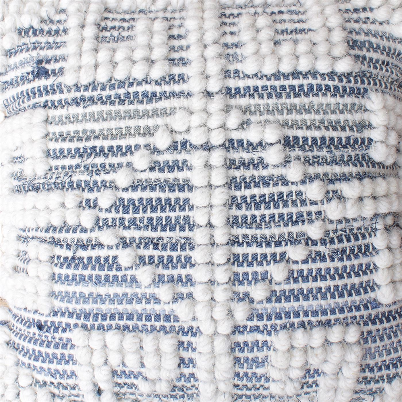 Belyovo Cushion, Denim, Wool, Natural White, Blue, Pitloom, All Loop