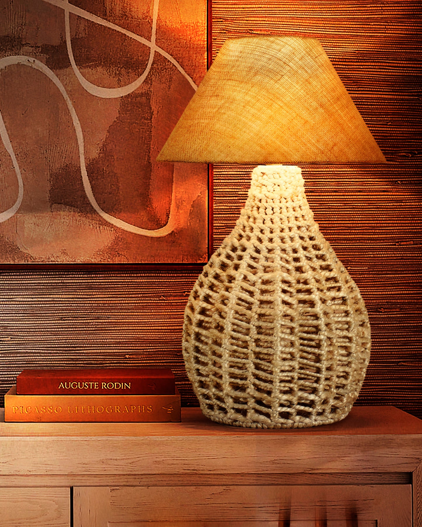 BENEVA TABLE LAMP - NATURAL - HAND MADE - JUTE