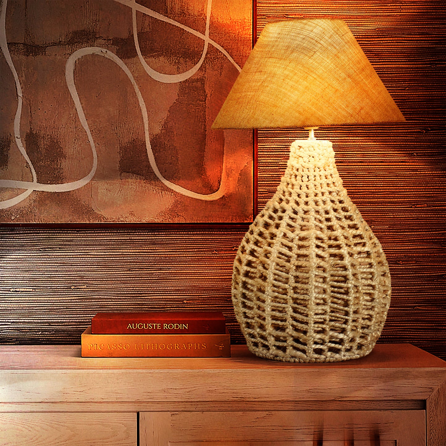 BENEVA TABLE LAMP - NATURAL - HAND MADE - JUTE