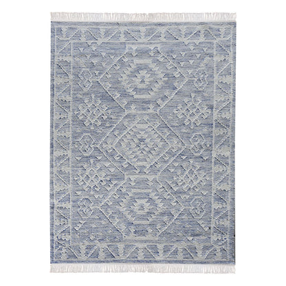 Area Rug, Bedroom Rug, Living Room Rug, Living Area Rug, Indian Rug, Office Carpet, Office Rug, Shop Rug Online, Hemp, Wool, Blue, Natural White, Punja, Flat Weave, Traditional