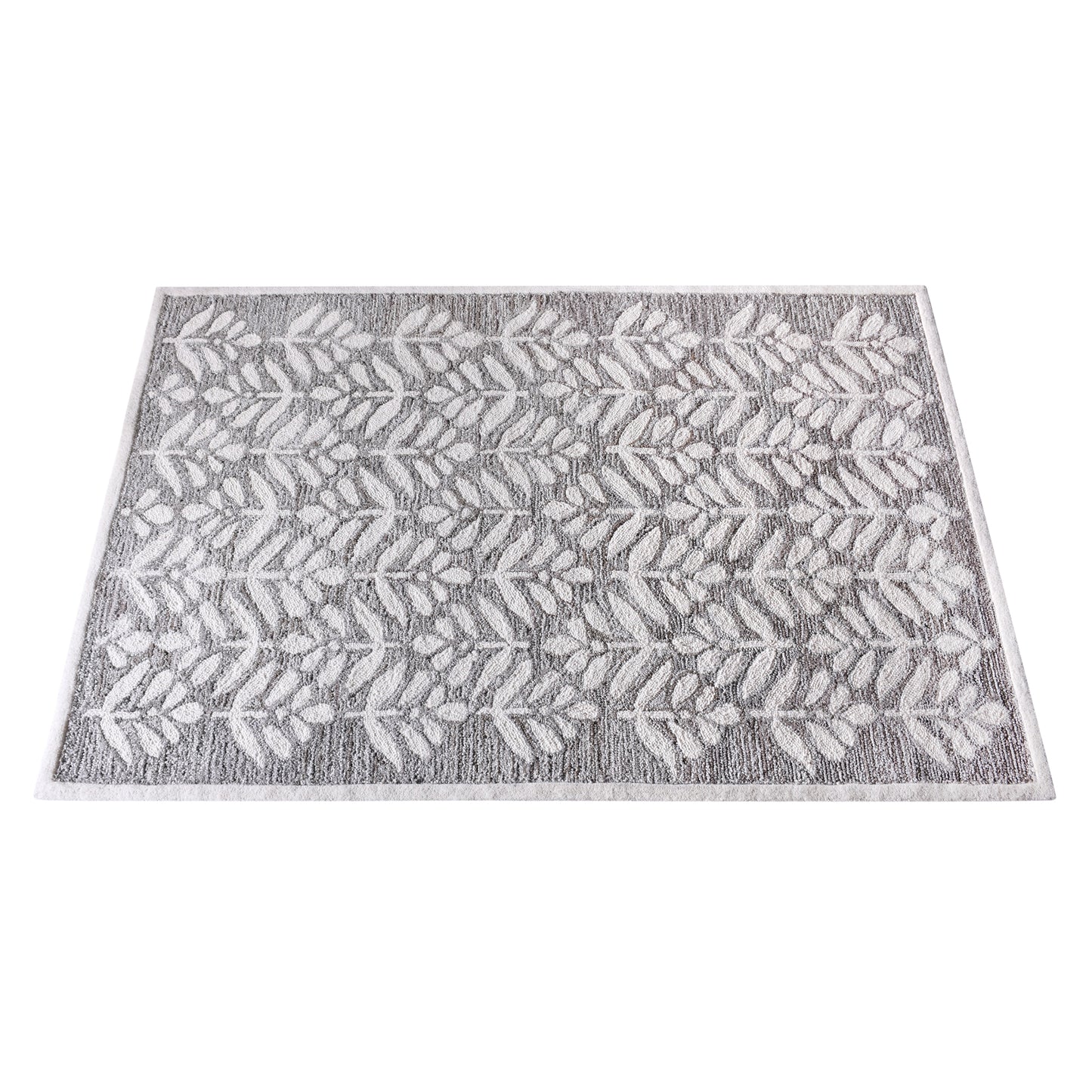 BESAR-II RUG - BEIGE/WHITE - HAND TUFTED - COTTON DENIM/WOOL