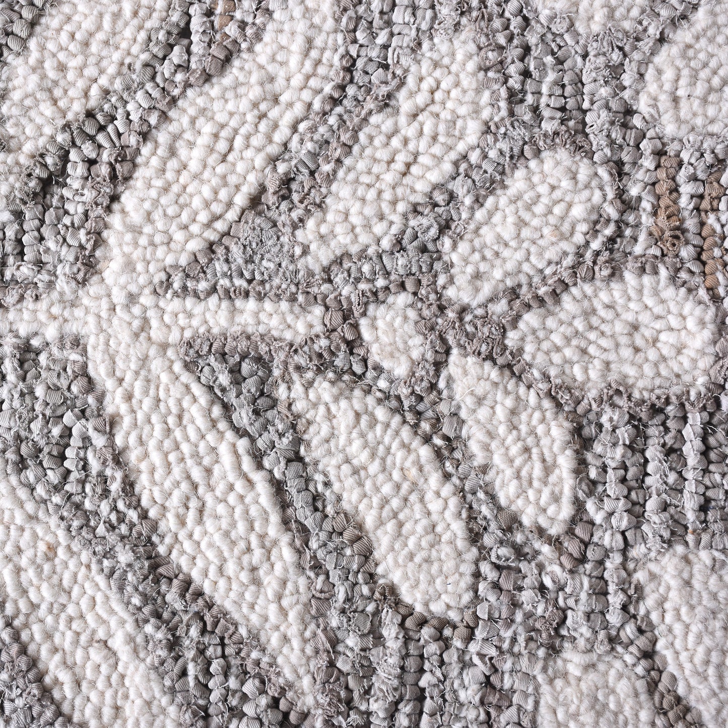 BESAR-II RUG - BEIGE/WHITE - HAND TUFTED - COTTON DENIM/WOOL