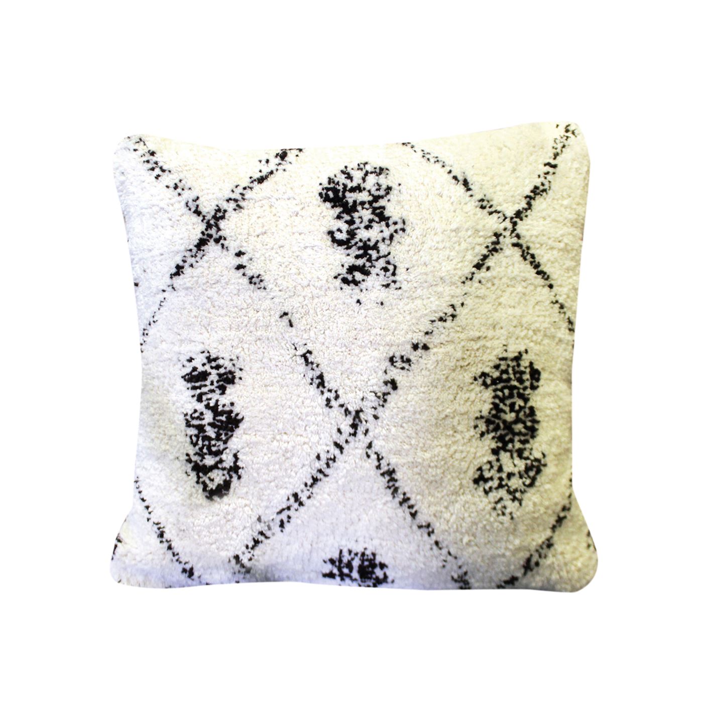 Betan Pillow, Cotton, Natural White, Charcoal, 