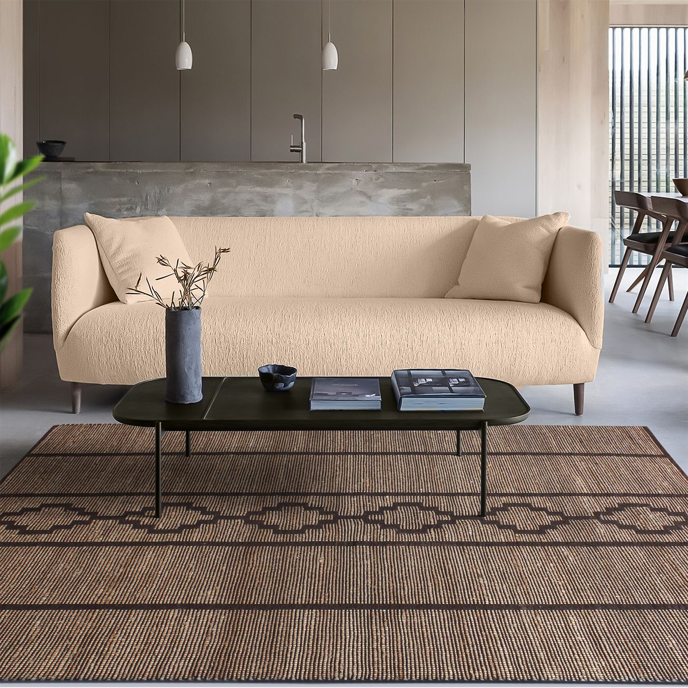 Area Rug, Bedroom Rug, Living Room Rug, Living Area Rug, Indian Rug, Office Carpet, Office Rug, Shop Rug Online, Jute, Cotton, Natural, Brown, Pitloom, Flat Weave, subtle 