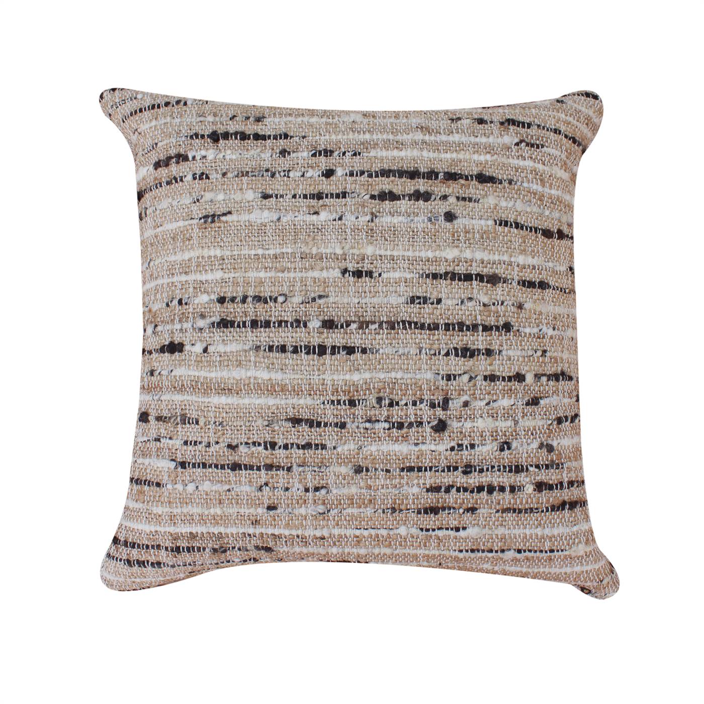 Bolsover Cushion, 56x56 cm, Natural, Brown, Jute, Wool, Punja Kelim, Punja, Flat Weave