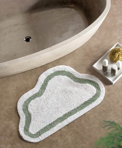 JORVEN BATH RUG - IVORY/GREEN - COTTON - TABLE TUFTED