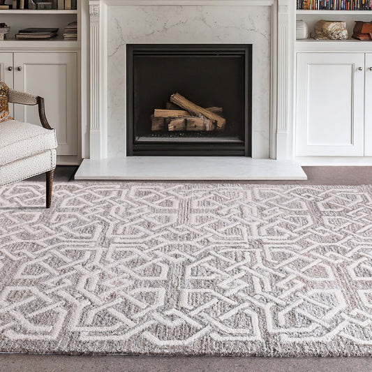 BOTNER-II RUG - BEIGE/IVORY - HAND TUFTED - DENIM/WOOL