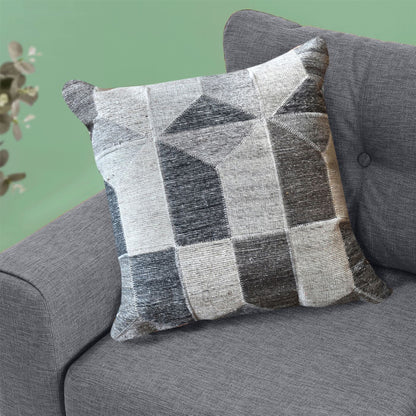 Breda Pillow, Wool, Viscose, Pearl Grey