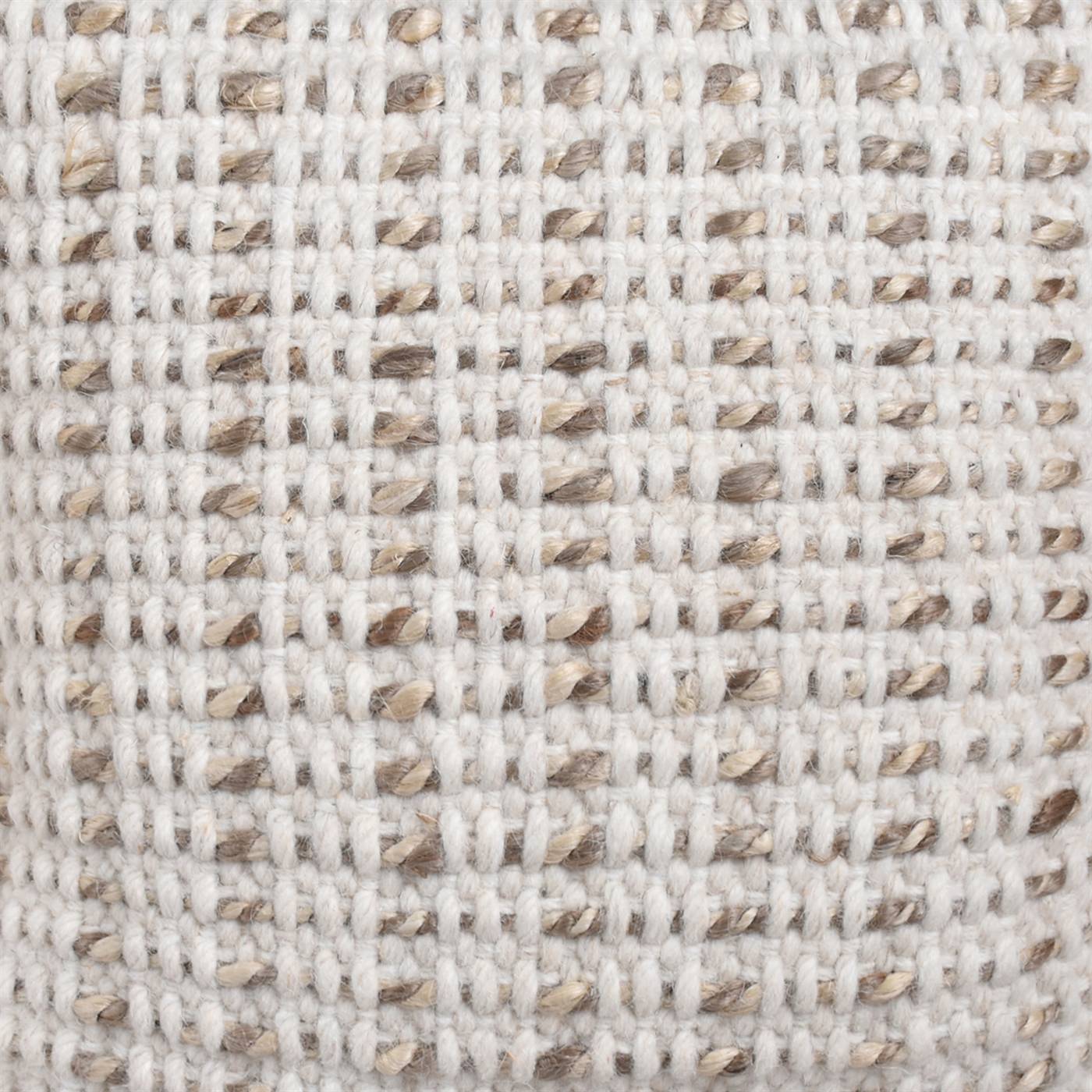Brenda Cushion, 45x45 cm, Natural, Natural White, Wool, Jute, Hand Woven, Pitloom, Flat Weave 