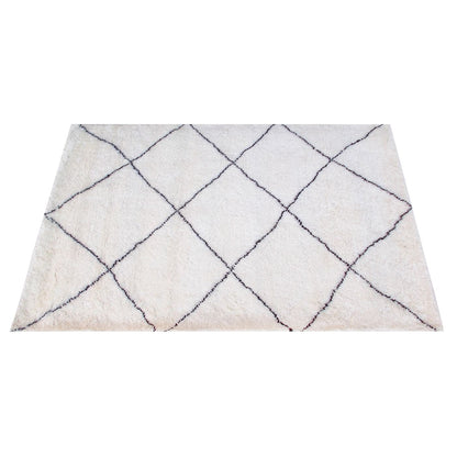 Area Rug, Bedroom Rug, Living Room Rug, Living Area Rug, Indian Rug, Office Carpet, Office Rug, Shop Rug Online, Wool, Natural White, Charcoal, Pitloom, All Cut, geometrical