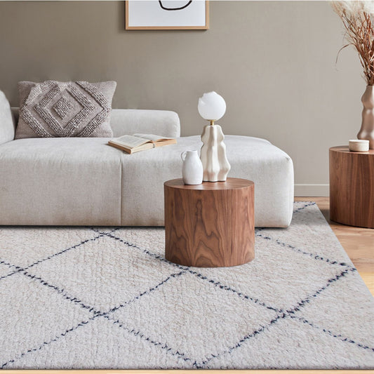 Area Rug, Bedroom Rug, Living Room Rug, Living Area Rug, Indian Rug, Office Carpet, Office Rug, Shop Rug Online, Wool, Natural White, Charcoal, Pitloom, All Cut, geometrical