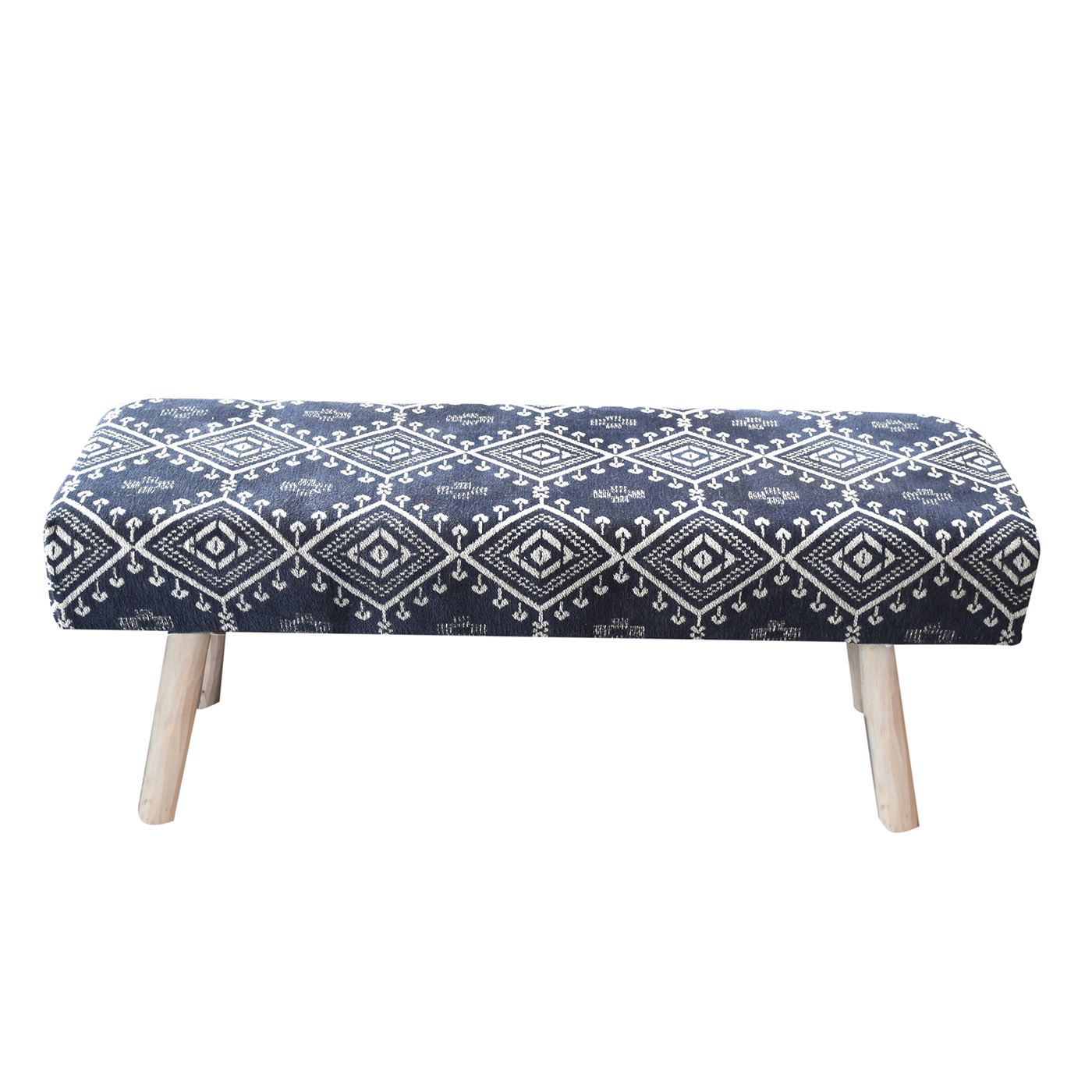 Brooklet Bench, Cotton Chenille, Navy, Natural White, BM FN / ALL CUT