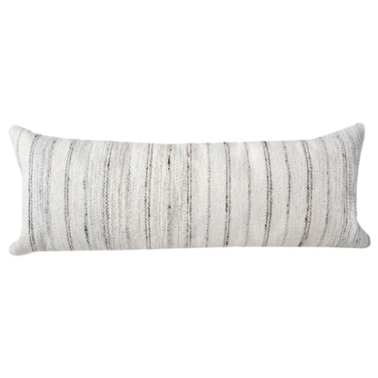 BRUCK LUMBER CUSHION - IVORY/GREY - HANDWOVEN - WOOL/POLYESTER
