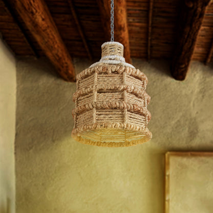 BUCKNER LAMP - NATURAL/IVORY - HAND MADE - JUTE/WOOL