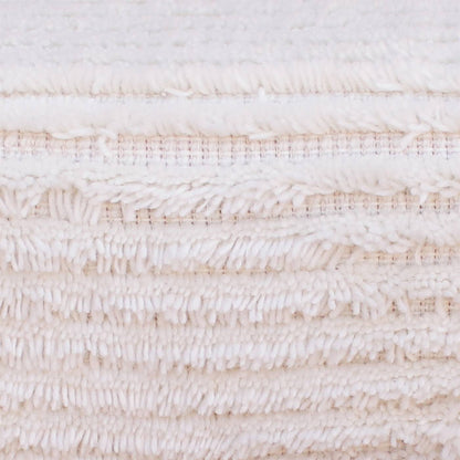 Burks Bench, 80x30x40 cm, Natural White, Wool, Hand Woven, Handwoven, All Cut