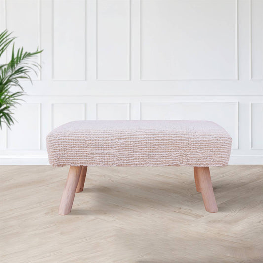 Burliegh Bench, 80x30x40 cm, Natural White, Wool, Hand Woven, Handwoven, All Loop