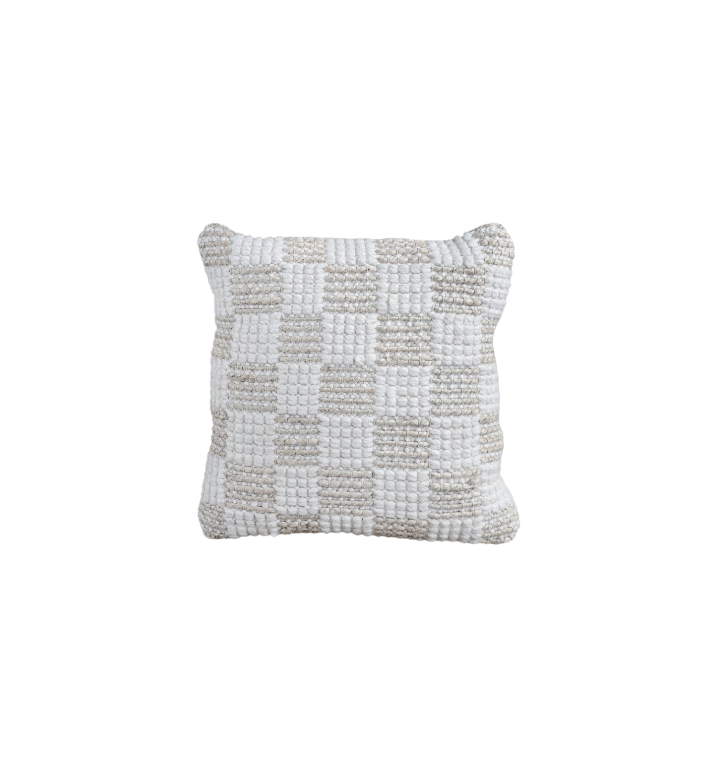 BUZI CUSHION - JUTE/WOOL - IVORY - HANDWOVEN