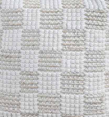 BUZI CUSHION - JUTE/WOOL - IVORY - HANDWOVEN