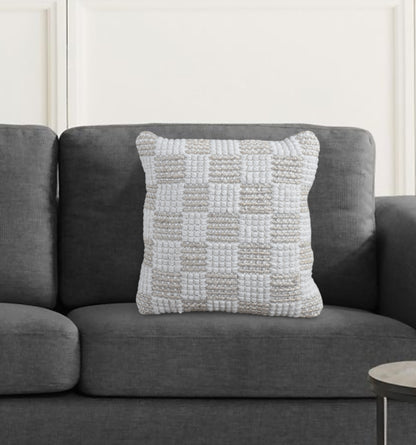BUZI CUSHION - JUTE/WOOL - IVORY - HANDWOVEN