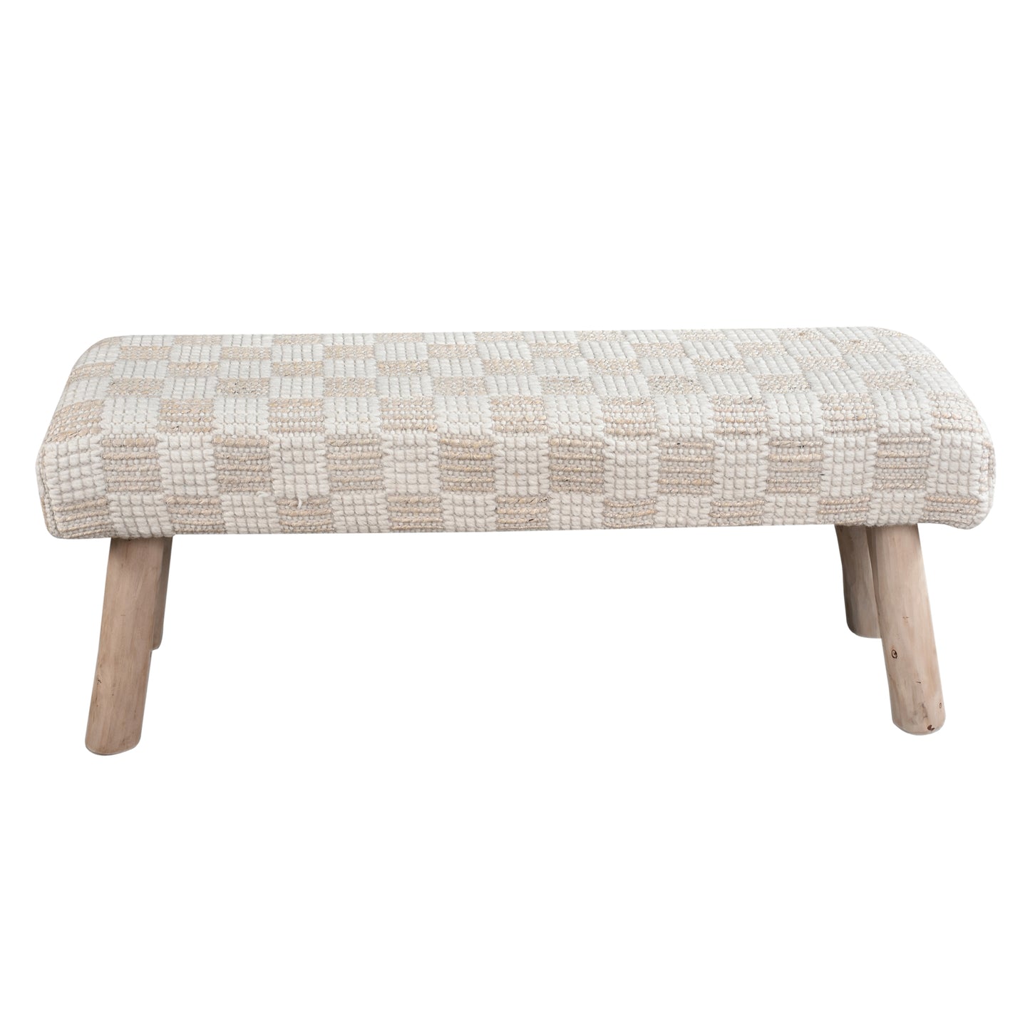 BUZI BENCH - IVORY - HAND WOVEN - WOOL/JUTE
