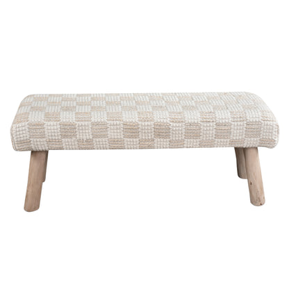 BUZI BENCH - IVORY - HAND WOVEN - WOOL/JUTE