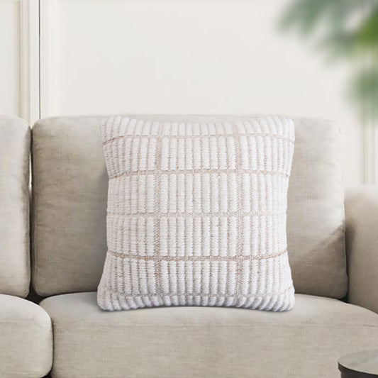 BAKOY CUSHION - WOOL - IVORY - HANDWOVEN