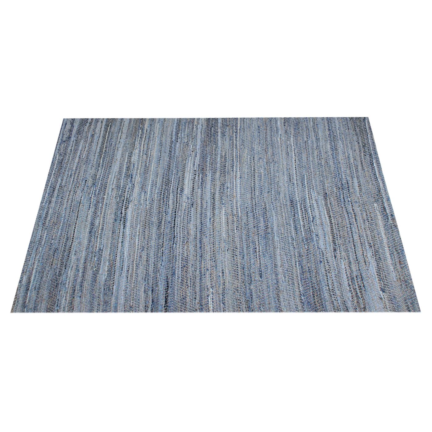 Area Rug, Bedroom Rug, Living Room Rug, Living Area Rug, Indian Rug, Office Carpet, Office Rug, Shop Rug Online, Recycled Denim Fabric, Hemp, Natural Blue, Pitloom, Flat Weave, Plain