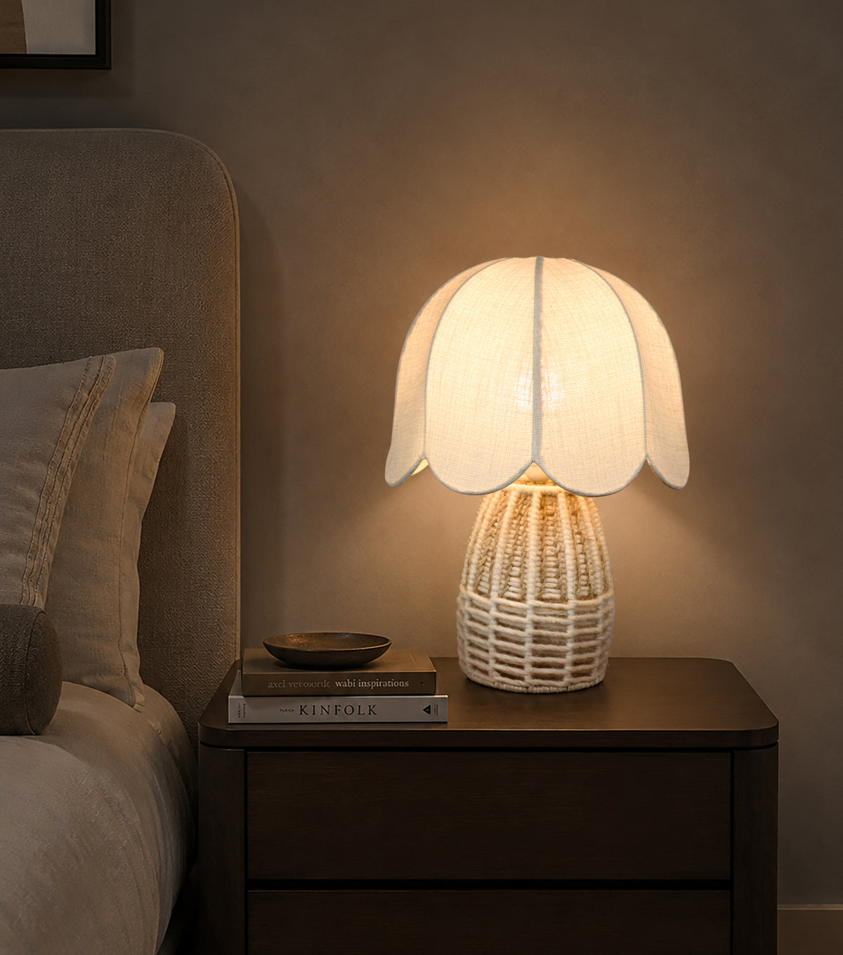 CADARVA LAMP - IVORY - HAND MADE - JUTE/WOOL