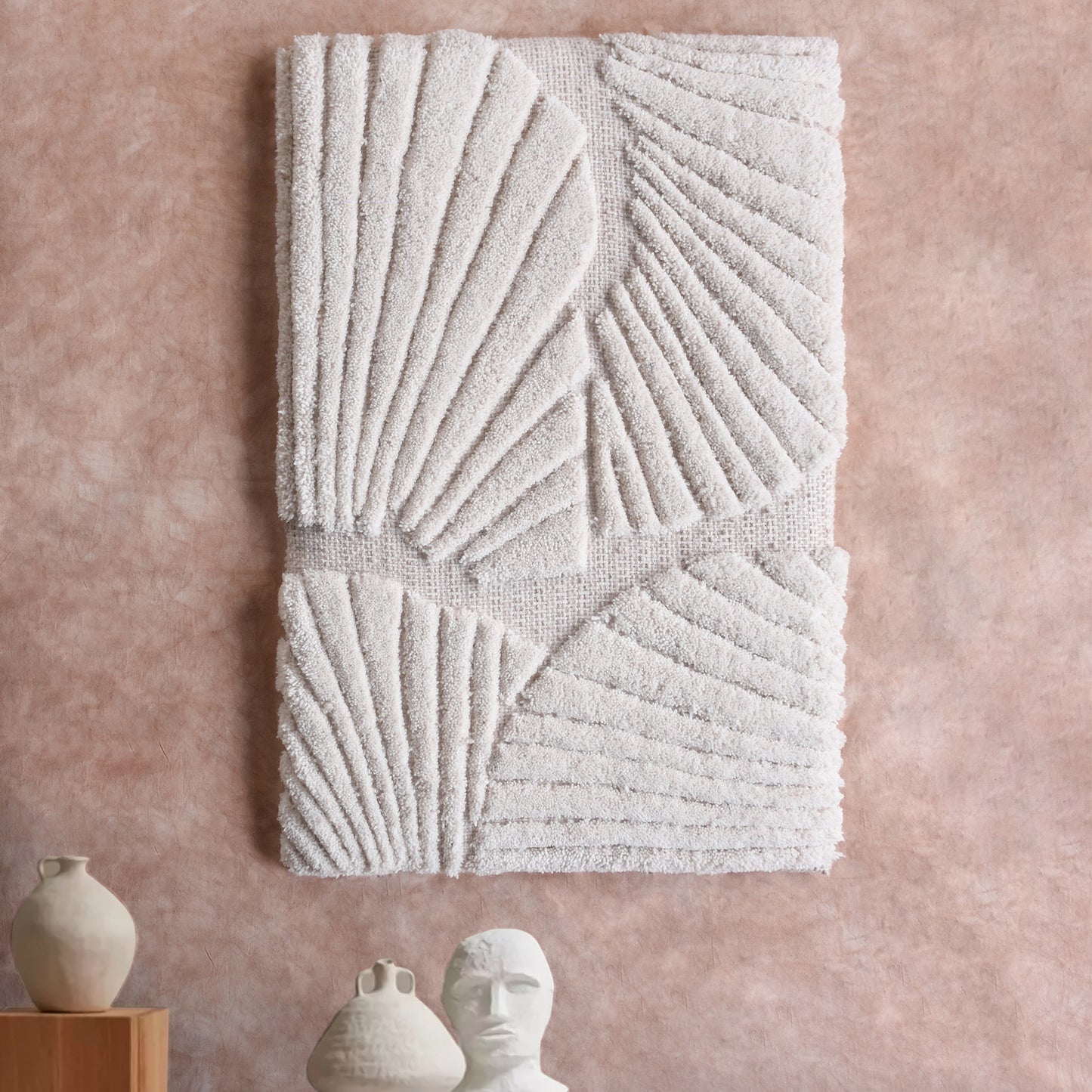 CARAPIC WALL ART AND CAETANO WALL ART- SET OF 2 - IVORY - WOOL - MDF STRUCTURE