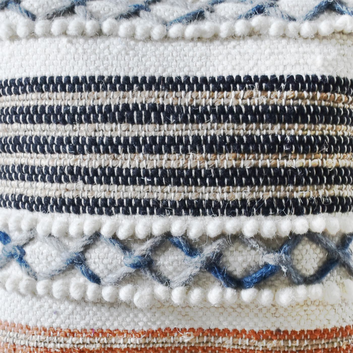 Callery Pillow, Wool, Jute, Natural, Terra, Blue, Pitloom, All Loop