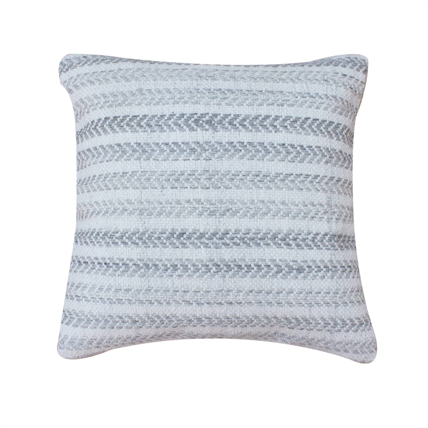 Campina Cushion, 56x56 cm, Grey, PET, Hand Woven, Pitloom, Flat Weave