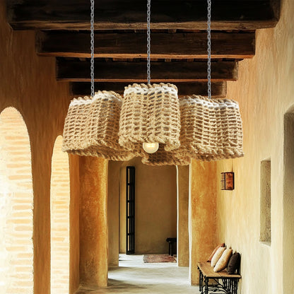 CANDACE LAMP - NATURAL/IVORY - HAND MADE - JUTE/WOOL