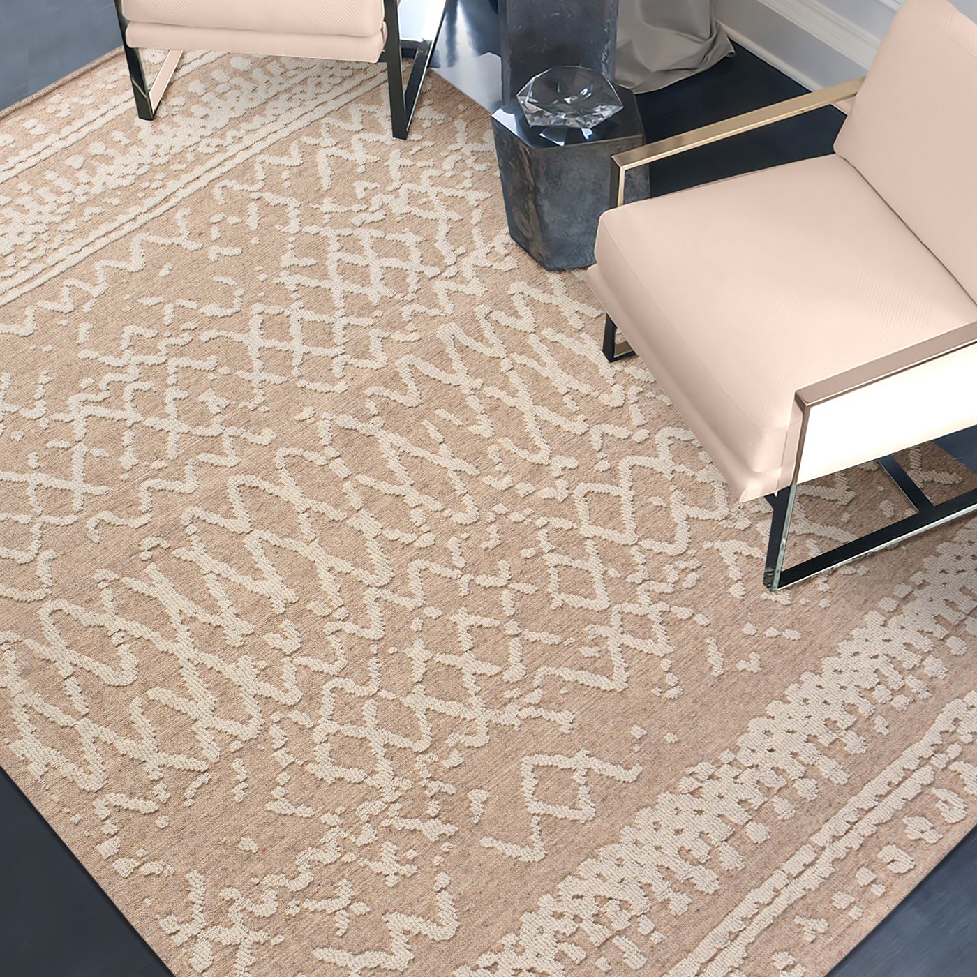 Area Rug, Bedroom Rug, Living Room Rug, Living Area Rug, Indian Rug, Office Carpet, Office Rug, Shop Rug Online, Beige, Natural White, Wool, Circular Knitting, Circular Knitting, All Loop, Texture