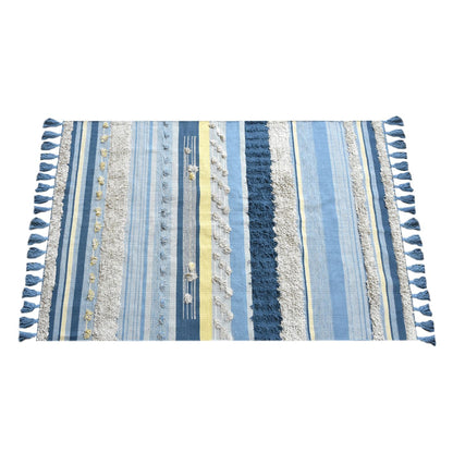 Area Rug, Bedroom Rug, Living Room Rug, Living Area Rug, Indian Rug, Office Carpet, Office Rug, Shop Rug Online, Cotton, Blue, Multi, Traditional