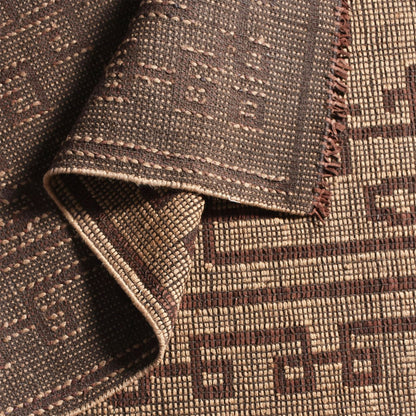 Area Rug, Bedroom Rug, Living Room Rug, Living Area Rug, Indian Rug, Office Carpet, Office Rug, Shop Rug Online, Hemp, Leather, Natural, Brown, Punja, Flat Weave, Modern