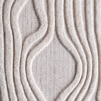 CARAPIC WALL ART AND CAETANO WALL ART- SET OF 2 - IVORY - WOOL - MDF STRUCTURE