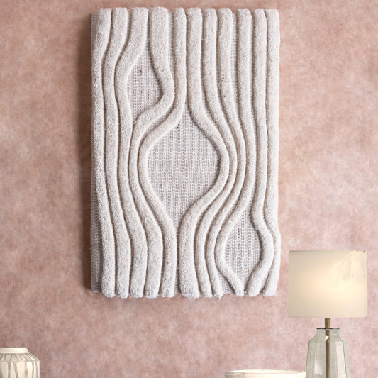 CARAPIC WALL ART AND CAETANO WALL ART- SET OF 2 - IVORY - WOOL - MDF STRUCTURE