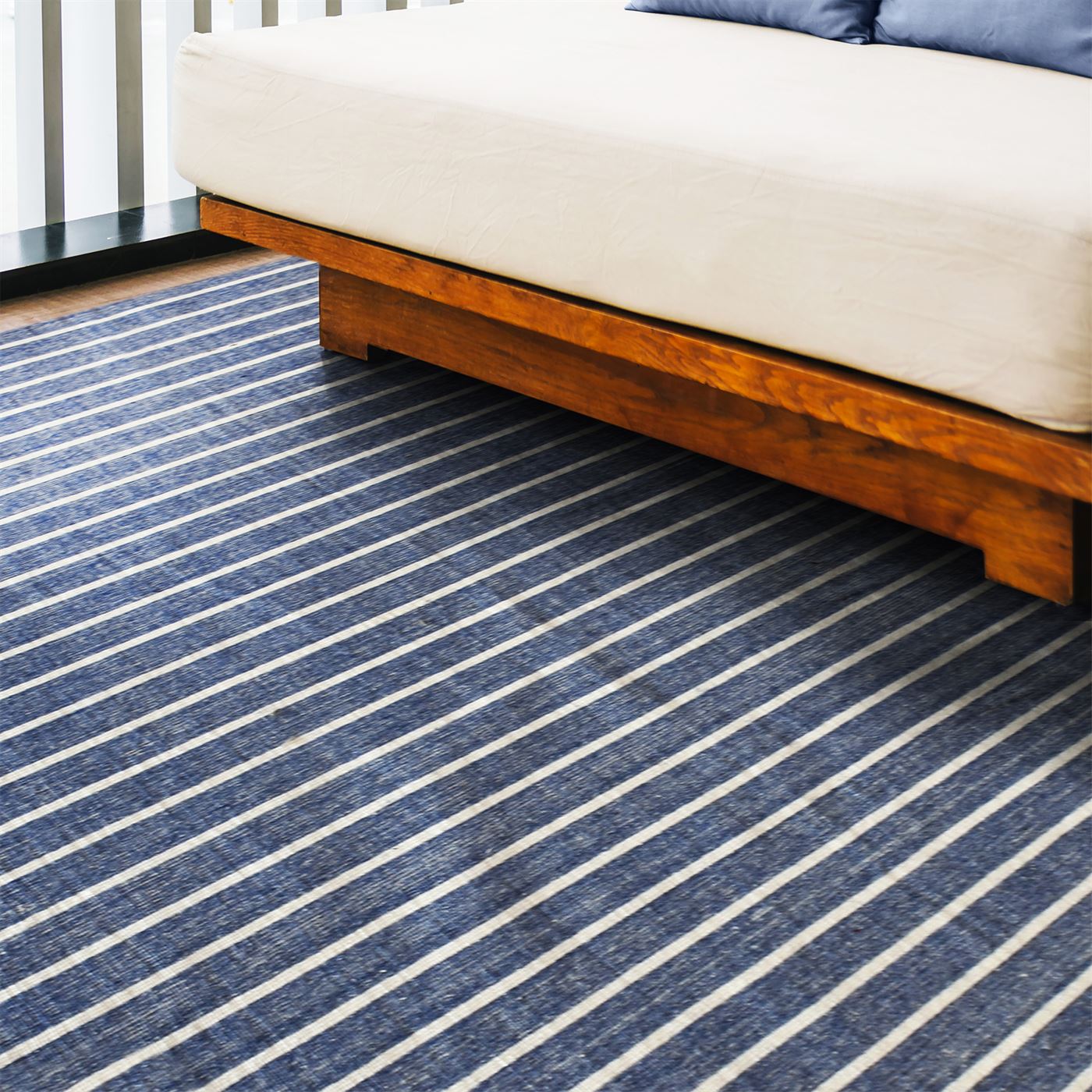 Area Rug, Bedroom Rug, Living Room Rug, Living Area Rug, Indian Rug, Office Carpet, Office Rug, Shop Rug Online, Pet, Blue, Hand woven, Flat Weave, Stripes