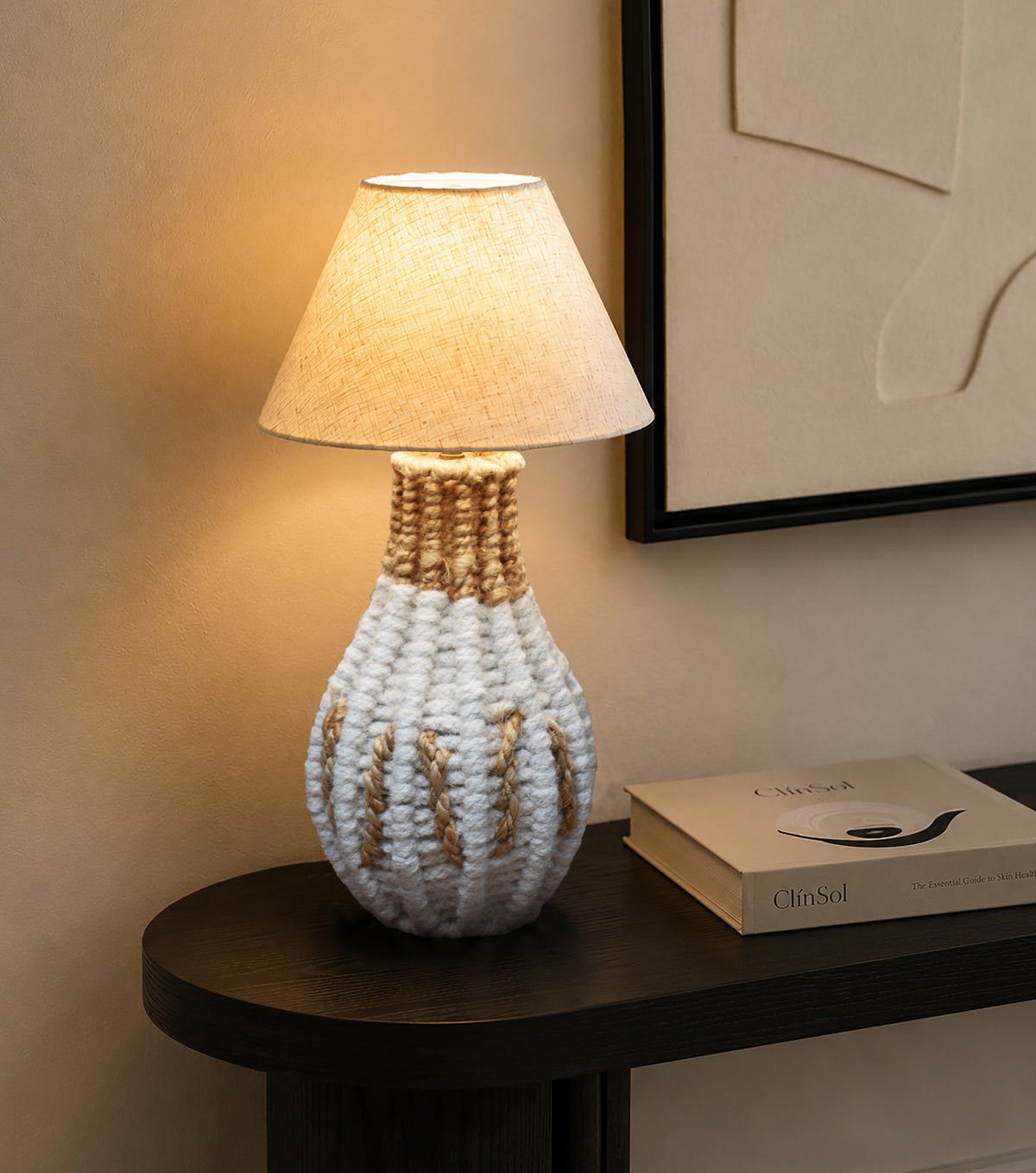 CATALONIA LAMP - NATURAL/IVORY - HAND MADE - WOOL/JUTE