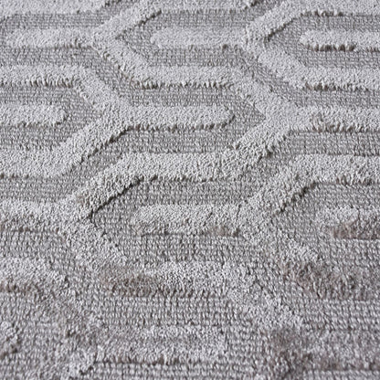 Area Rug, Bedroom Rug, Living Room Rug, Living Area Rug, Indian Rug, Office Carpet, Office Rug, Shop Rug Online, Viscose, Beige, Circular Knitting, Cut And Loop, geometric 