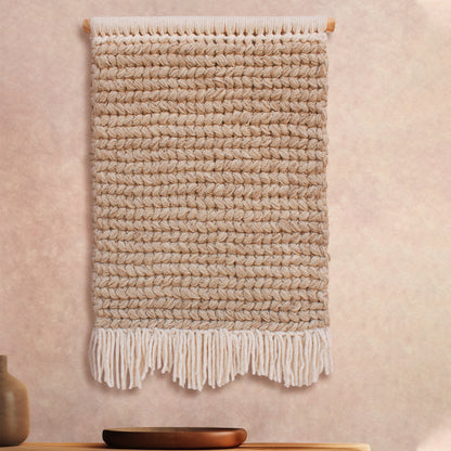 CERNAV WALL HANGING - BEIGE/IVORY - HAND KNITTED - WOOL