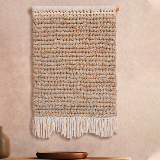 CERNAV WALL HANGING - BEIGE/IVORY - HAND KNITTED - WOOL