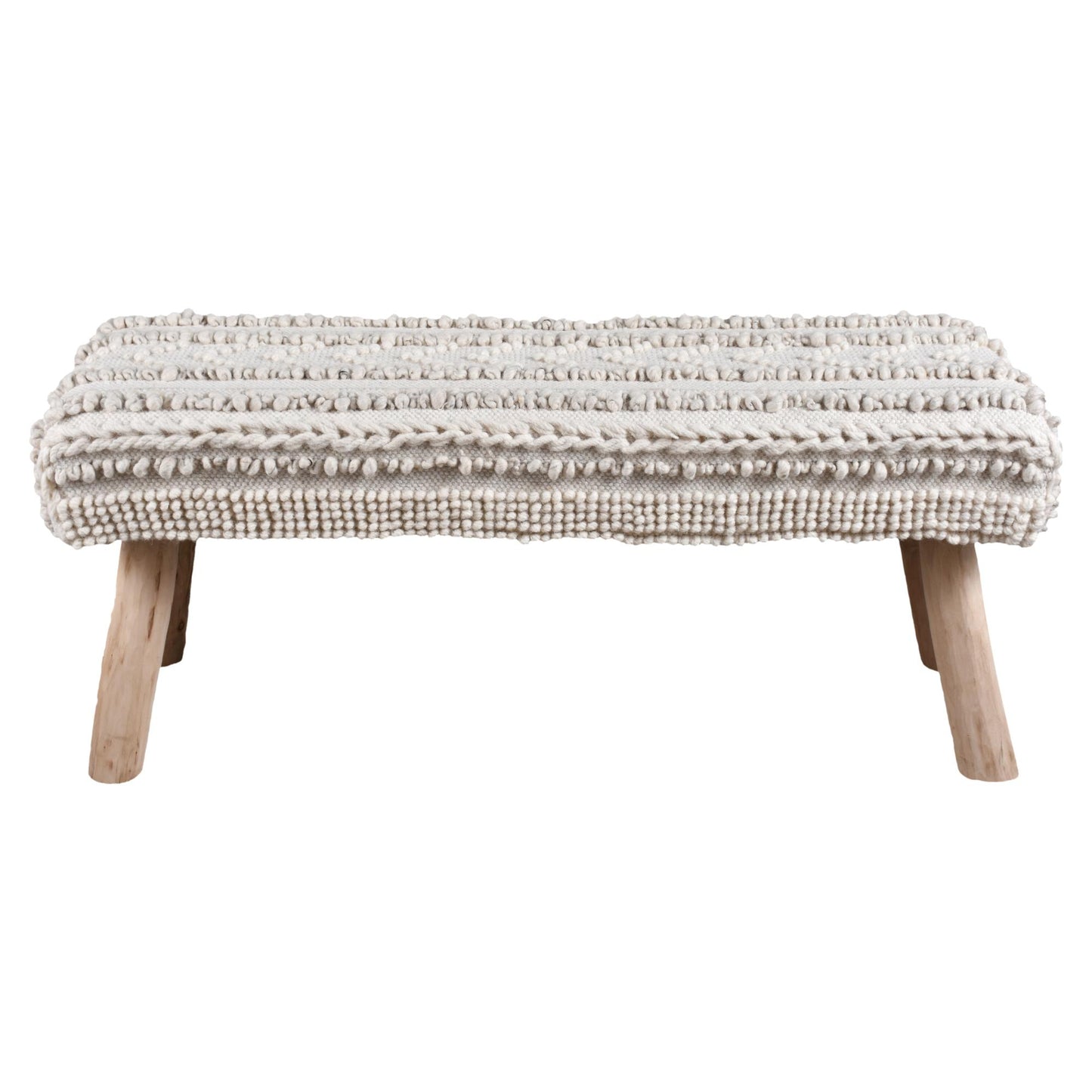 CHADWICK BENCH - IVORY - HANDWOVEN - WOOL