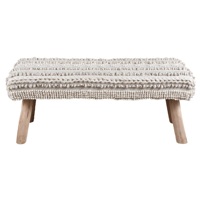 CHADWICK BENCH - IVORY - HANDWOVEN - WOOL