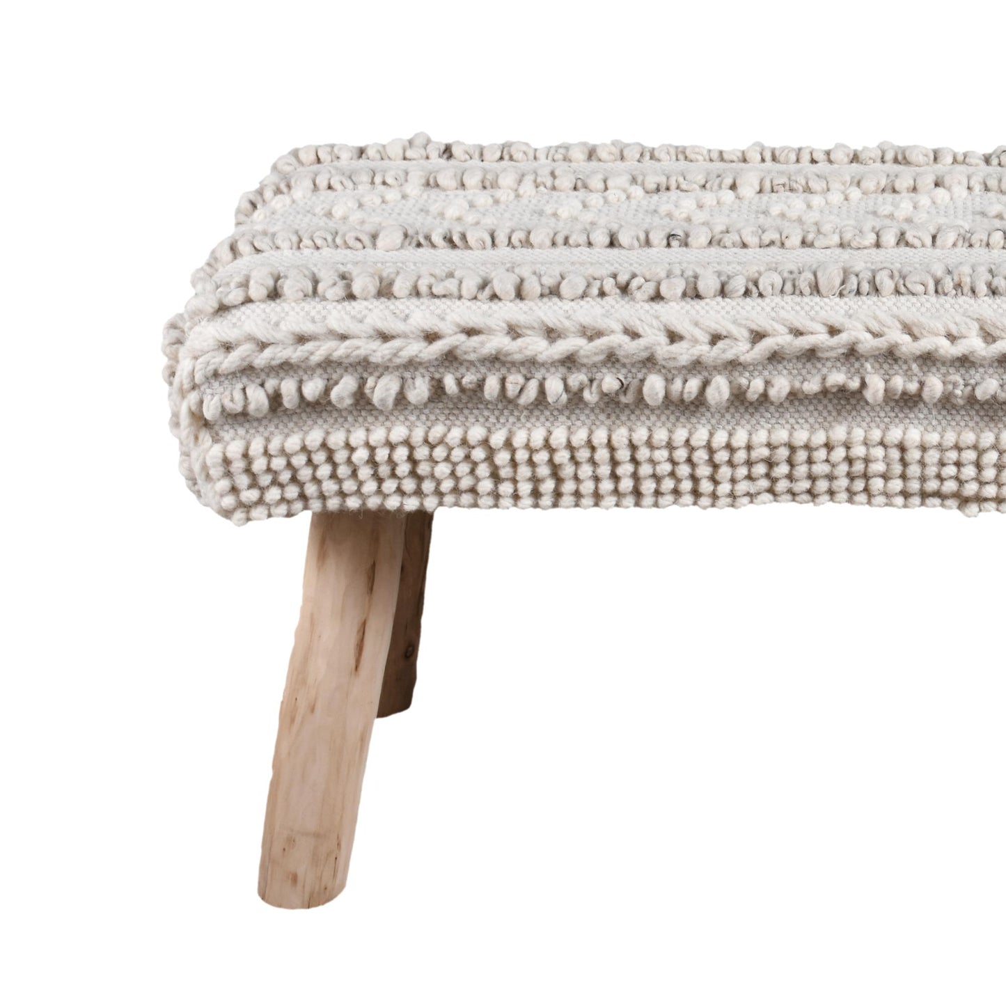 CHADWICK BENCH - IVORY - HANDWOVEN - WOOL