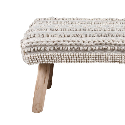 CHADWICK BENCH - IVORY - HANDWOVEN - WOOL