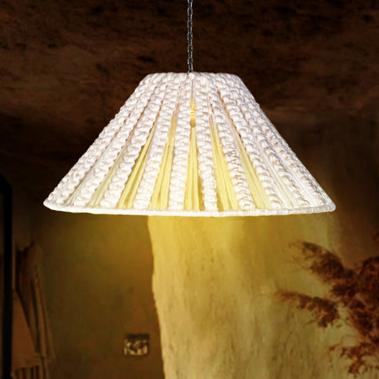 CHIMANTA LAMP - IVORY - HAND MADE - NZ WOOL