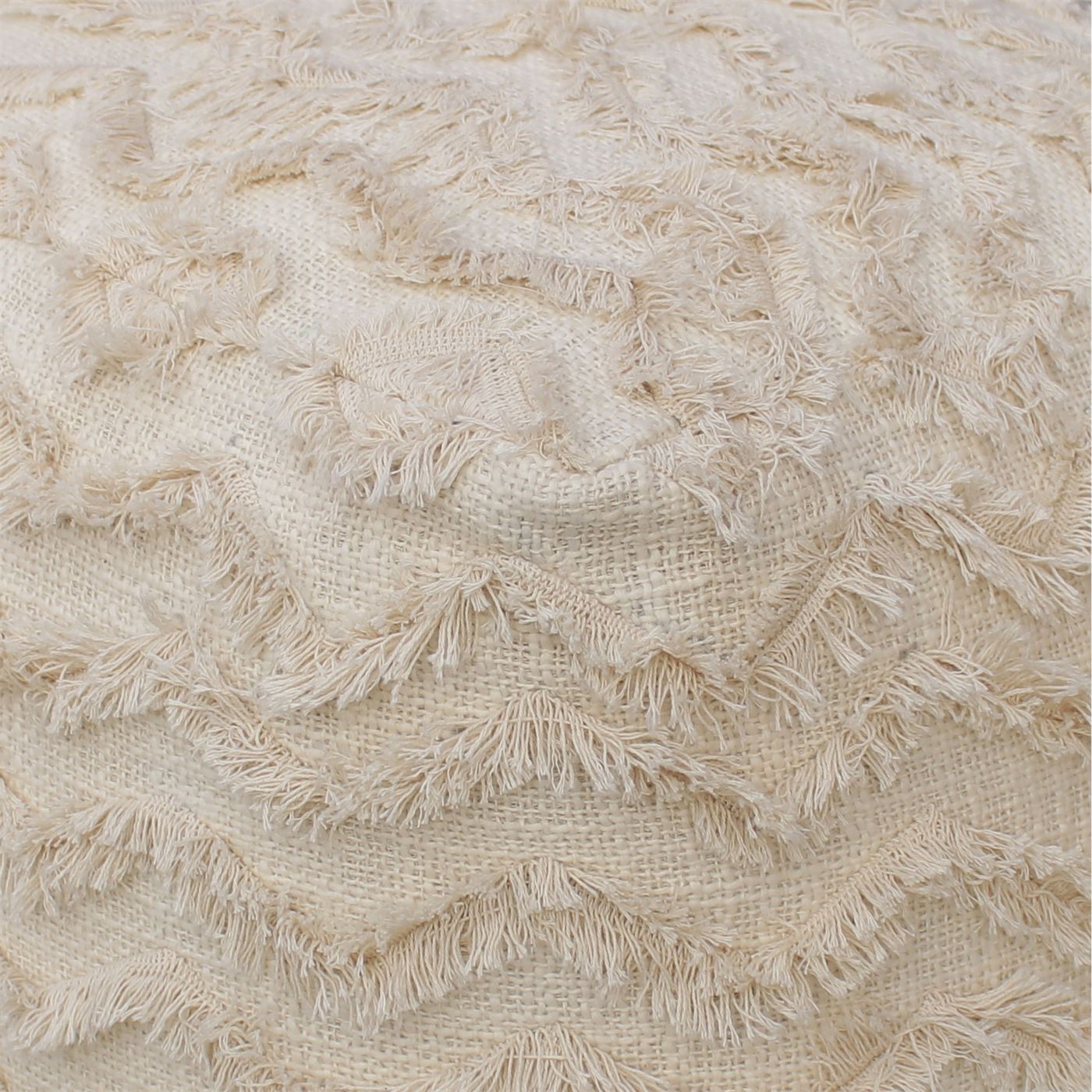 Chorio Pouf, Cotton, Natural White, Hm Stitching, Flat Weave